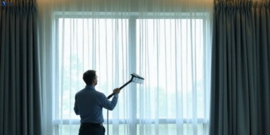 Commercial curtain steam cleaning service rochedale-south hotels offices